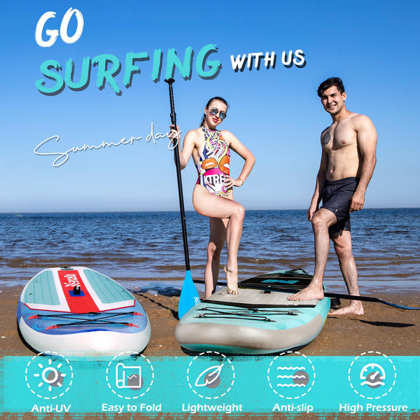 Paddle Board, Inflatable Stand Up Paddle Board, 10‘6/11' ×33"×6" Ultra-light SUP Board with Hand Pump, Leash, Repair Kit, Waterproof Phone Case and Waterproof Bag, Paddle Board for Adults