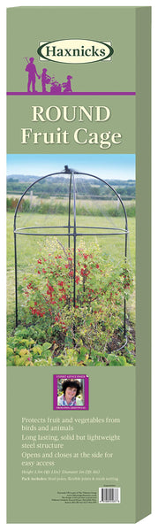 Haxnicks Steel Round Fruit Cage Frame | Bird Netting Plant Protection For Fruit Bushes | Gooseberry Currants Raspberries | Black, 100x100x150cm |
