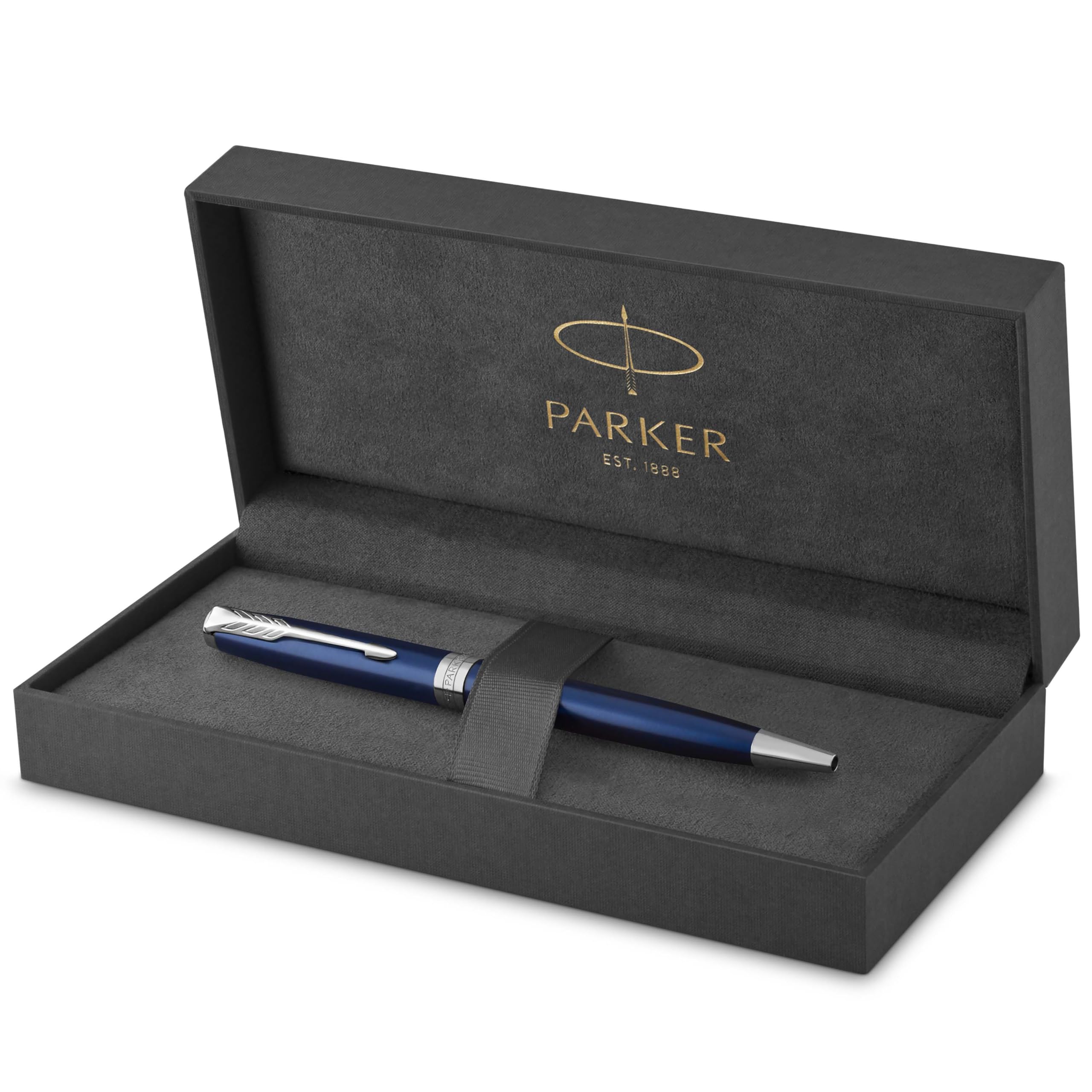 Parker Sonnet Ballpoint Pen | Stainless Steel with Gold Trim | Medium Point | Handwriting Pens & Stationery Supplies | Black Ink | Gift Box