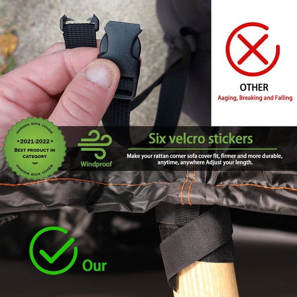 Enzeno Outdoor Garden Furniture Set Covers Waterproof,242x182x100cm Tear Resistant Oxford Fabric Furniture Covers for Outside,Large Patio Set Cover, Garden Table Cover,Windproof, Anti-UV,Rectangular