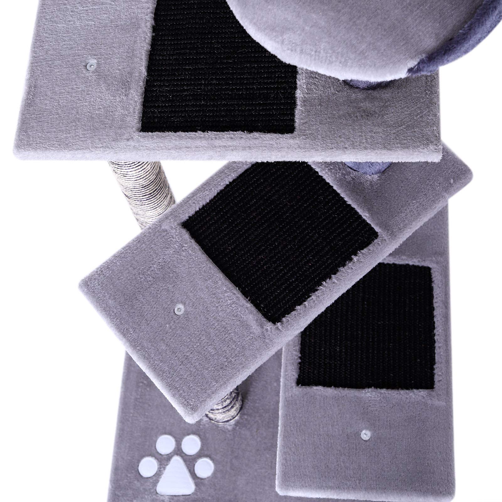 dibea Cat Scratcher Cat Tree Activity Centre Scratching Post 100 cm two coloured (grey/light-grey)