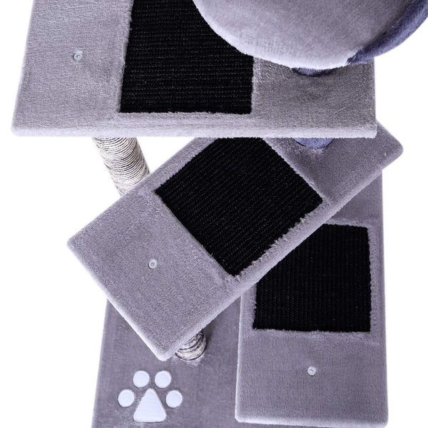 dibea Cat Scratcher Cat Tree Activity Centre Scratching Post 100 cm two coloured (grey/light-grey)