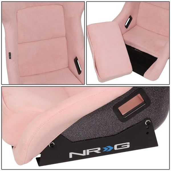 NRG Innovations NRG-FRP-302BK-ULTRA Universal Fixed Back Bucket Racing Seat for 6-Point Harnesses, Size L, Black Cover, Black -ULTRA, 24" W X 36" H X 18" D