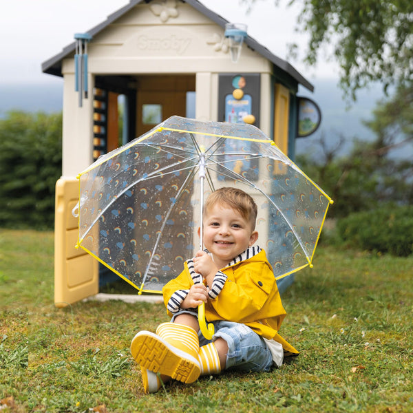 Smoby - 4 Seasons Playhouse for Children includes playful weather activities, Educational outdoor garden house for Kids