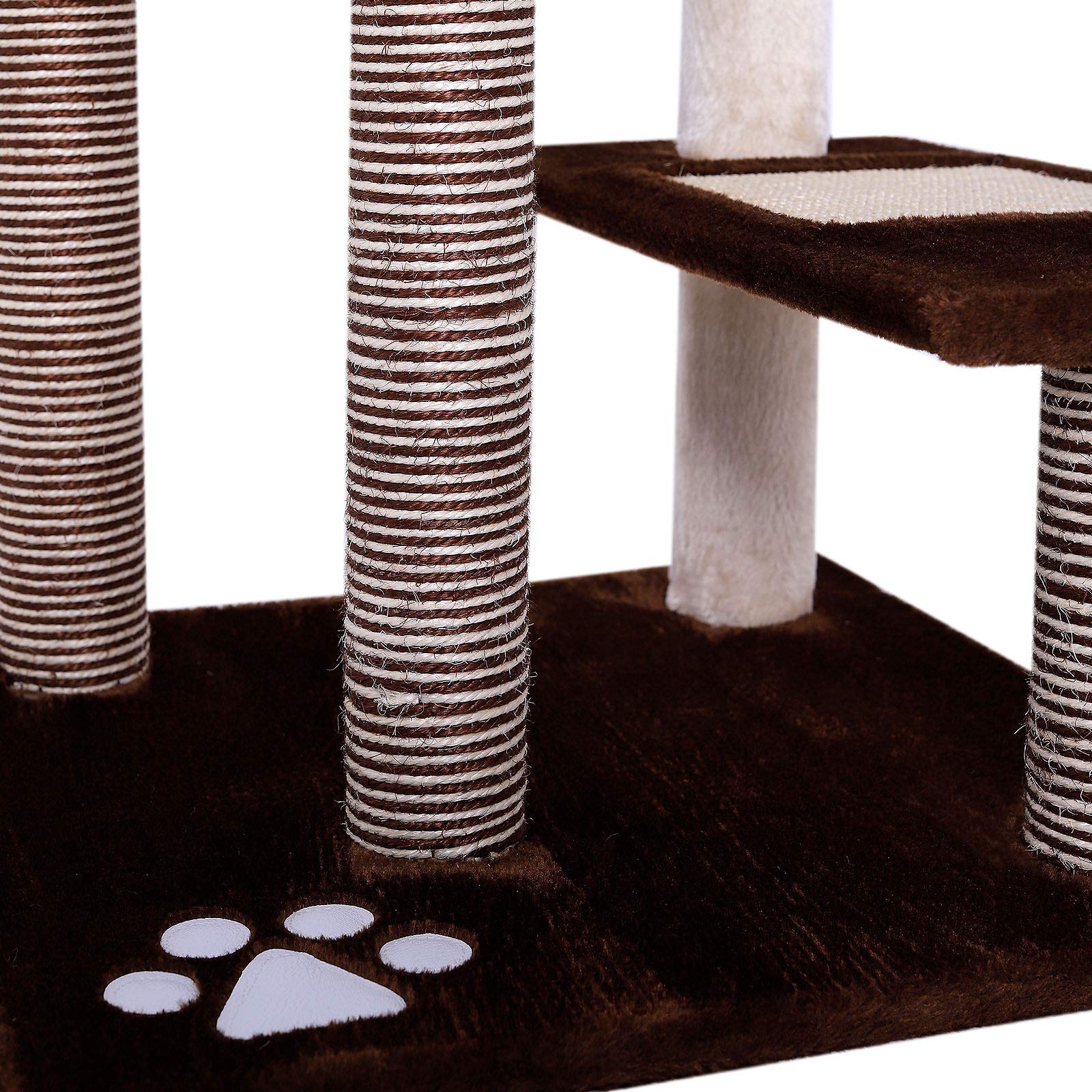 dibea Cat Scratcher Cat Tree Activity Centre Scratching Post 100 cm two coloured (brown/beige)