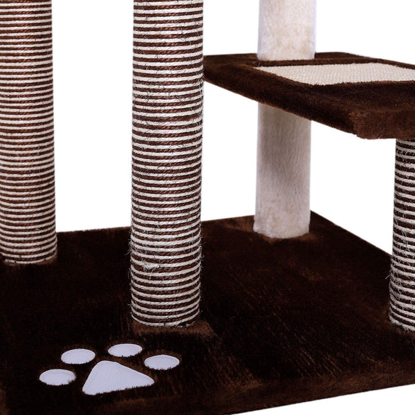 dibea Cat Scratcher Cat Tree Activity Centre Scratching Post 100 cm two coloured (brown/beige)