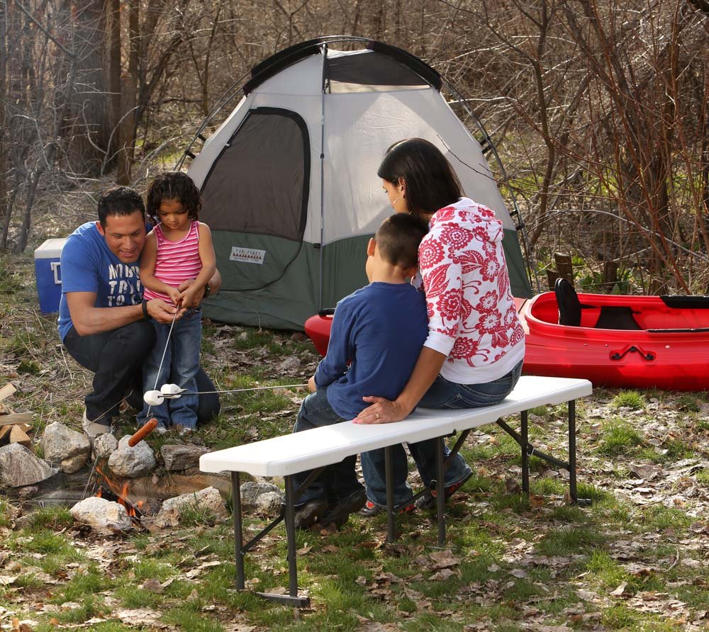 LIFETIME 80305 6 Ft/1.83 m Fold in Half Bench, White, 9.8 cm*96.0 cm*30.5 cm