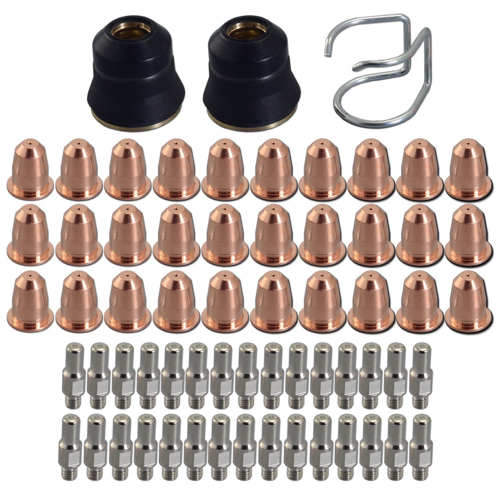 RIVERWELD S45 Plasma Torch Head OEM and Plasma Electrode PR0110 Plasma Tips 0.8 PD0116-08 Outside Nozzle Retaining Cap PC0116 Air Diffuser PE0106 Stand Off Guide CV0010 kit 22pcs