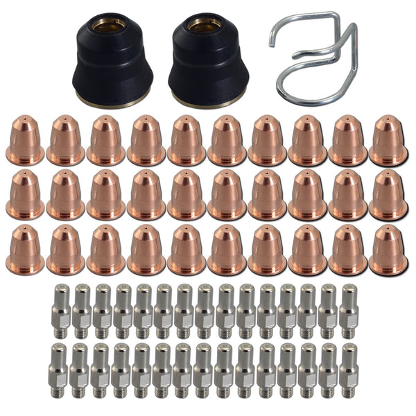 RIVERWELD S45 Plasma Torch Head OEM and Plasma Electrode PR0110 Plasma Tips 0.8 PD0116-08 Outside Nozzle Retaining Cap PC0116 Air Diffuser PE0106 Stand Off Guide CV0010 kit 22pcs