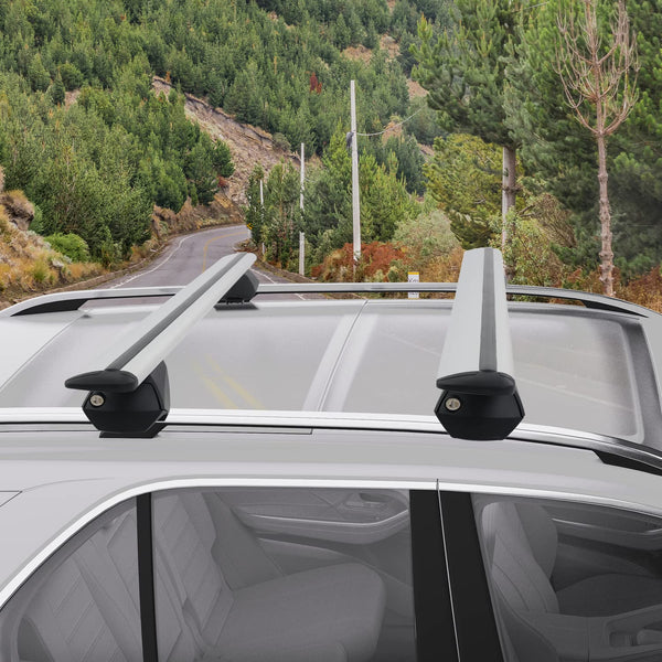 COWVIE Aluminum Universal Roof Rack Cross Bars Pro keyed Locks - Fit Raised Side Rails 120CM