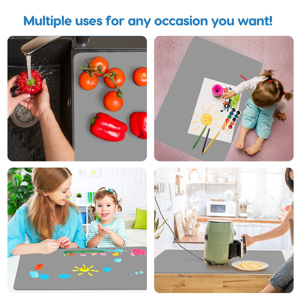 AECHY Silicone Mats for Worktops 90x60x0.2cm, Heat Resistant Mat Waterproof Kitchen Worktop Protector, Extra Large Silicone mat, Nonstick Craft Mat
