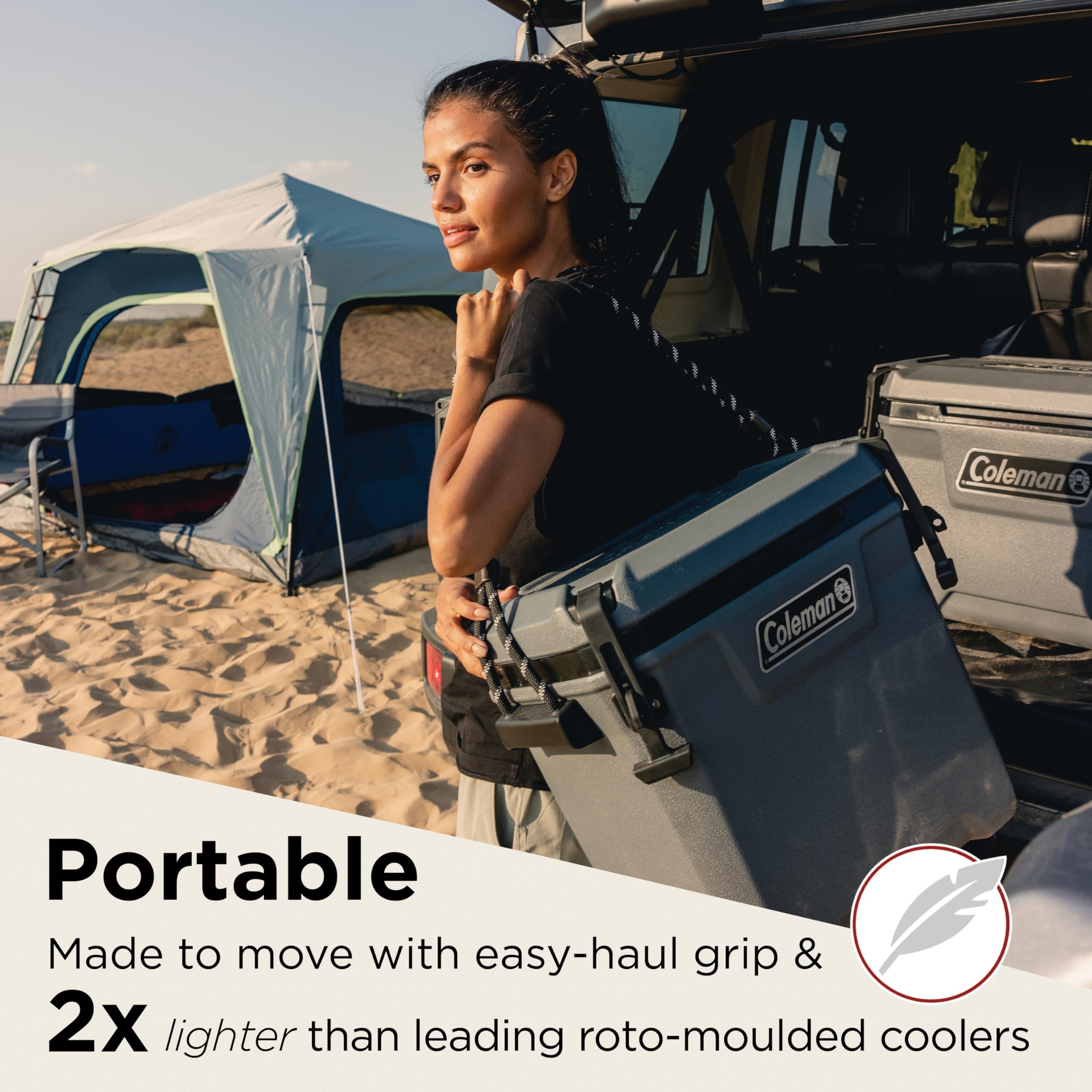 Coleman Convoy Heavy-Duty Insulated Hard Cooler with handles| large capacity| Keeps Ice for up to 5 Days| Full foam insulation| Large Durable Portable Cool Ice Box for Rugged Outdoor Use & Jobsites