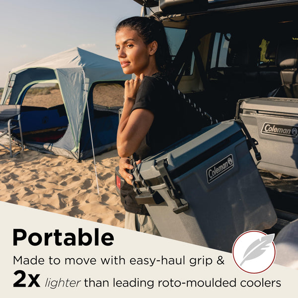 Coleman Convoy Heavy-Duty Insulated Hard Cooler with handles| large capacity| Keeps Ice for up to 5 Days| Full foam insulation| Large Durable Portable Cool Ice Box for Rugged Outdoor Use & Jobsites