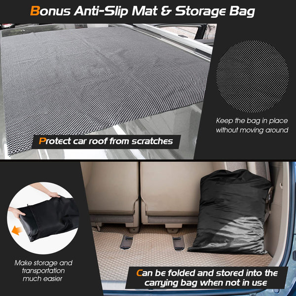 COSTWAY 15/21 Cubic Feet Car Roof Bag, 100% Waterproof Roofing Cargo Carrier with Anti-Slip Mat, Combination Lock & Straps, Rooftop Luggage Storage Box (Black, 21 Cubic Ft/600L)