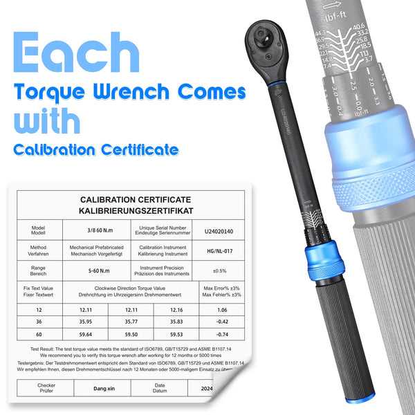 Torque Wrench Set 1/4 5-25Nm, 3/8 20-120Nm, 1/2 40-220Nm, 72 Tooth Dual-Direction Reversible Click Torque Wrenches for Bike Motorcycle, Car, Truck