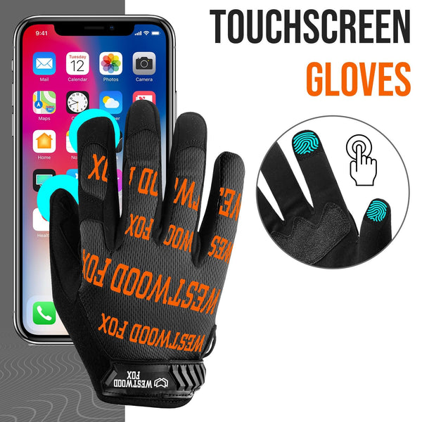 WESTWOOD FOX Gardening Working Gloves Garden Thorn Proof Flexible Heavy Duty Leather Mechanic Utility Dexterity Breathable Construction Gloves for Work Mens Women (Metallic Orange, L)