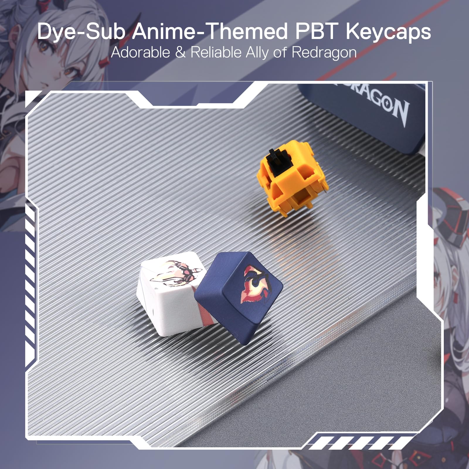 Redragon K686 PRO 98 Keys Wireless Gasket RGB Gaming Keyboard, 3-Modes Anime Mechanical Keyboard w/Hot-Swap Socket, Dedicated Knob Control & Sound Absorbing Pads, Custom Hi-Fi Linear Switch