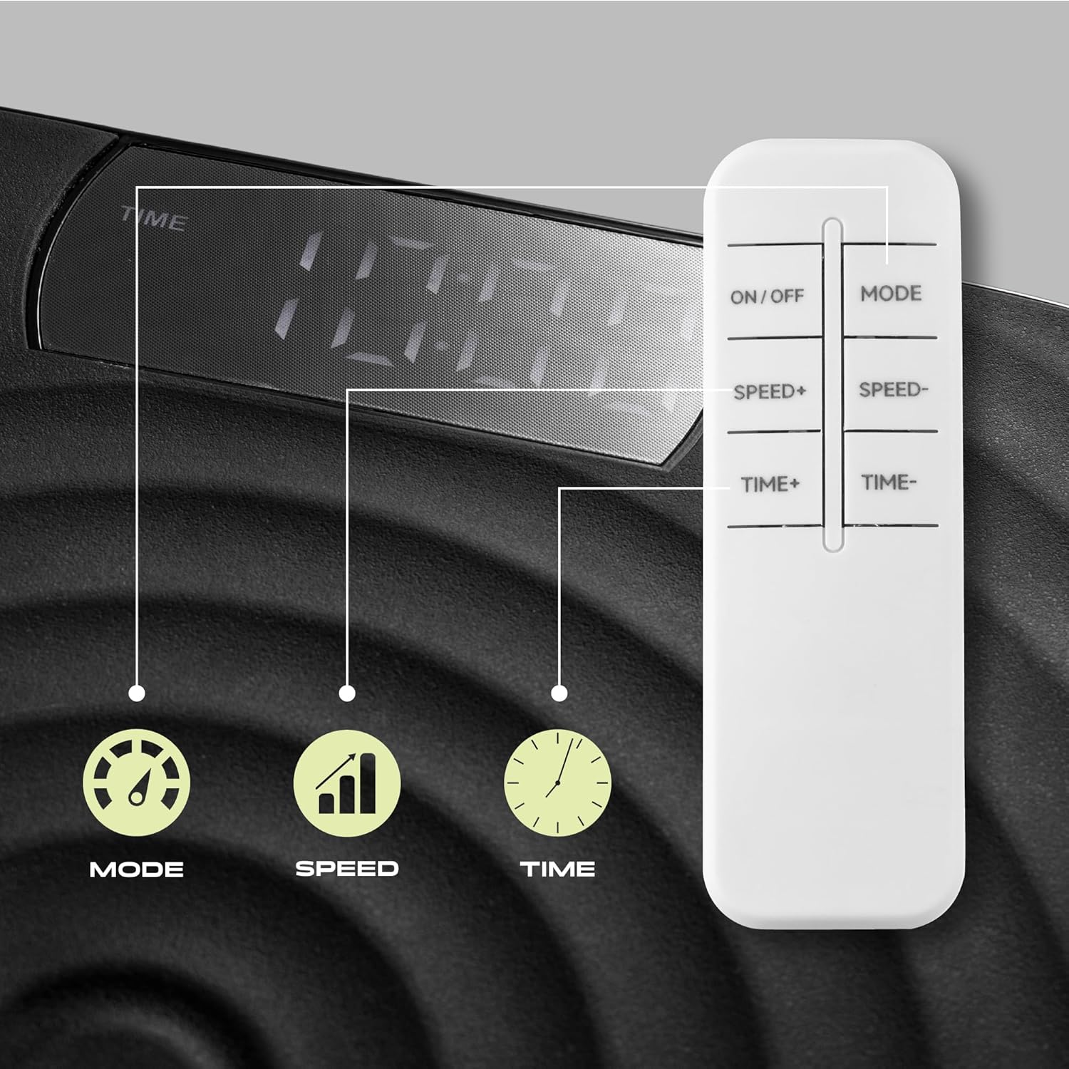 Phoenix Fitness Vibration Plate Exercise Machine - 120 Intensity Levels, Timer, LCD Display & 5 Programs for Weight Loss, Lymphatic Drainage, Circulation and Full Body Workout at Home & Gym - Black