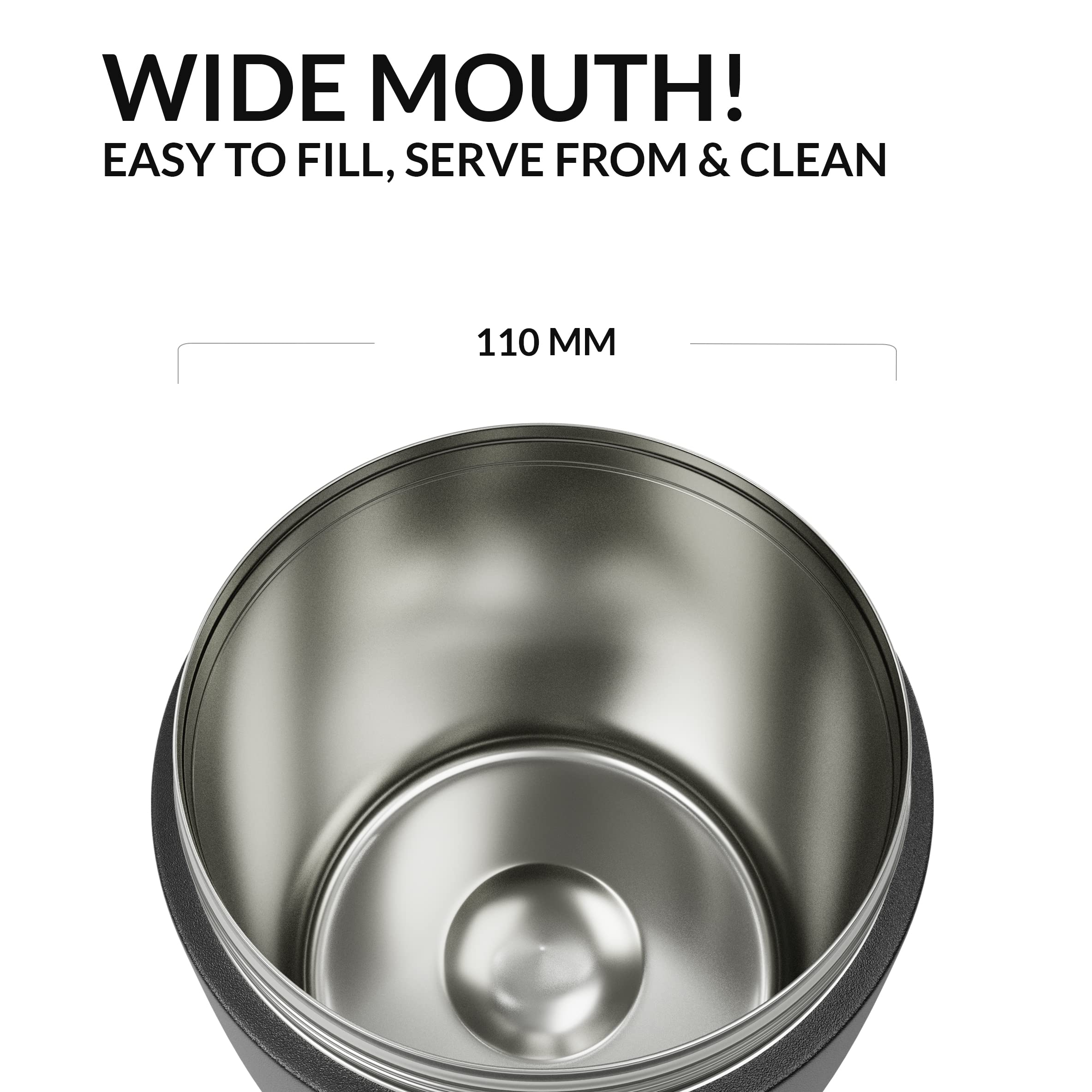 Heemburg Thermal Food Flask Jar Lunch Box Stainless Steel Insulated Double Wall Thermo Container for Meals, Soup or Fruit, for Office and Outdoors