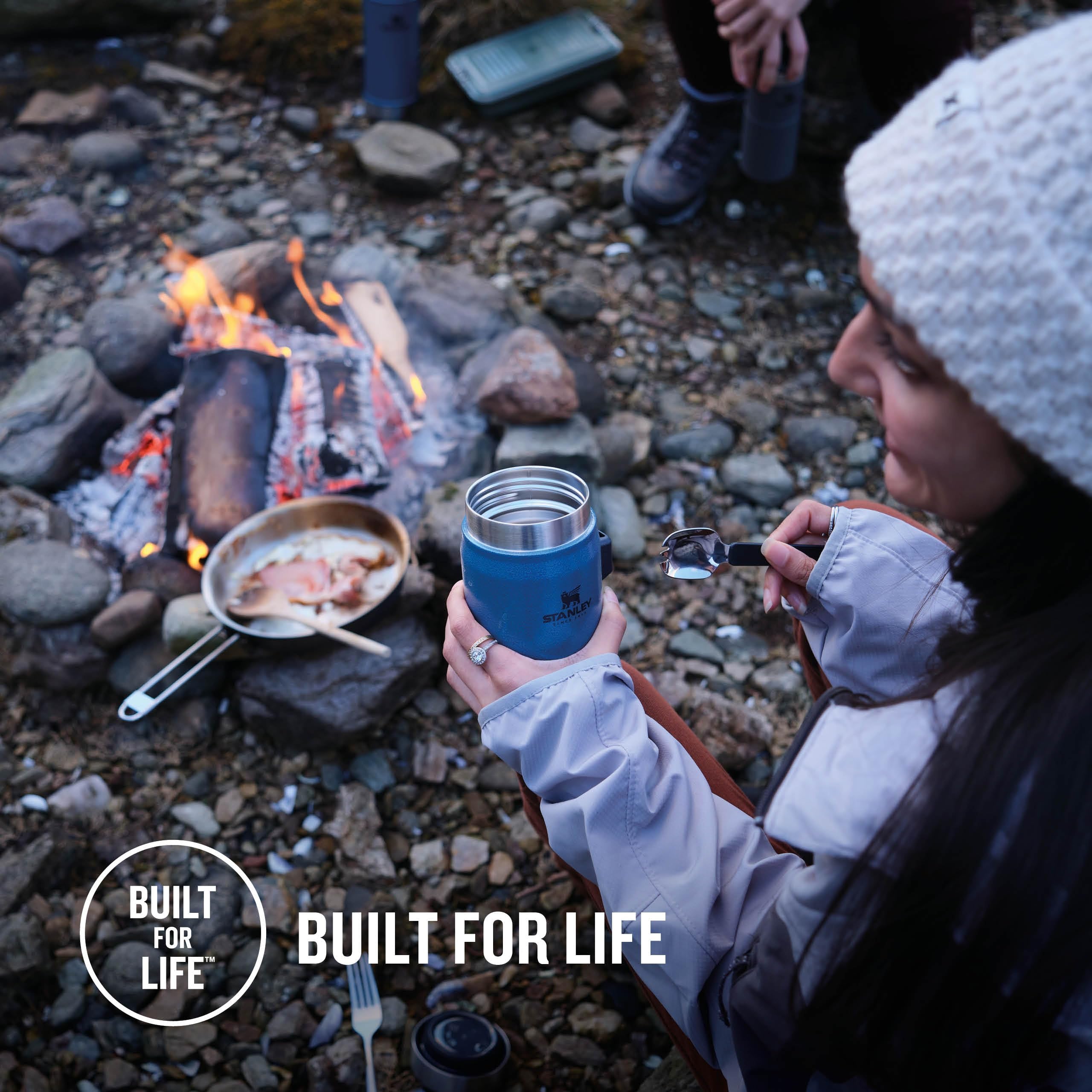 Stanley Classic Legendary Food Jar 0.4L With Spork - Keeps Cold For 7 Hours - BPA-Free Stainless Steel Soup Flask - Leakproof - Dishwasher Safe - Rose Quartz