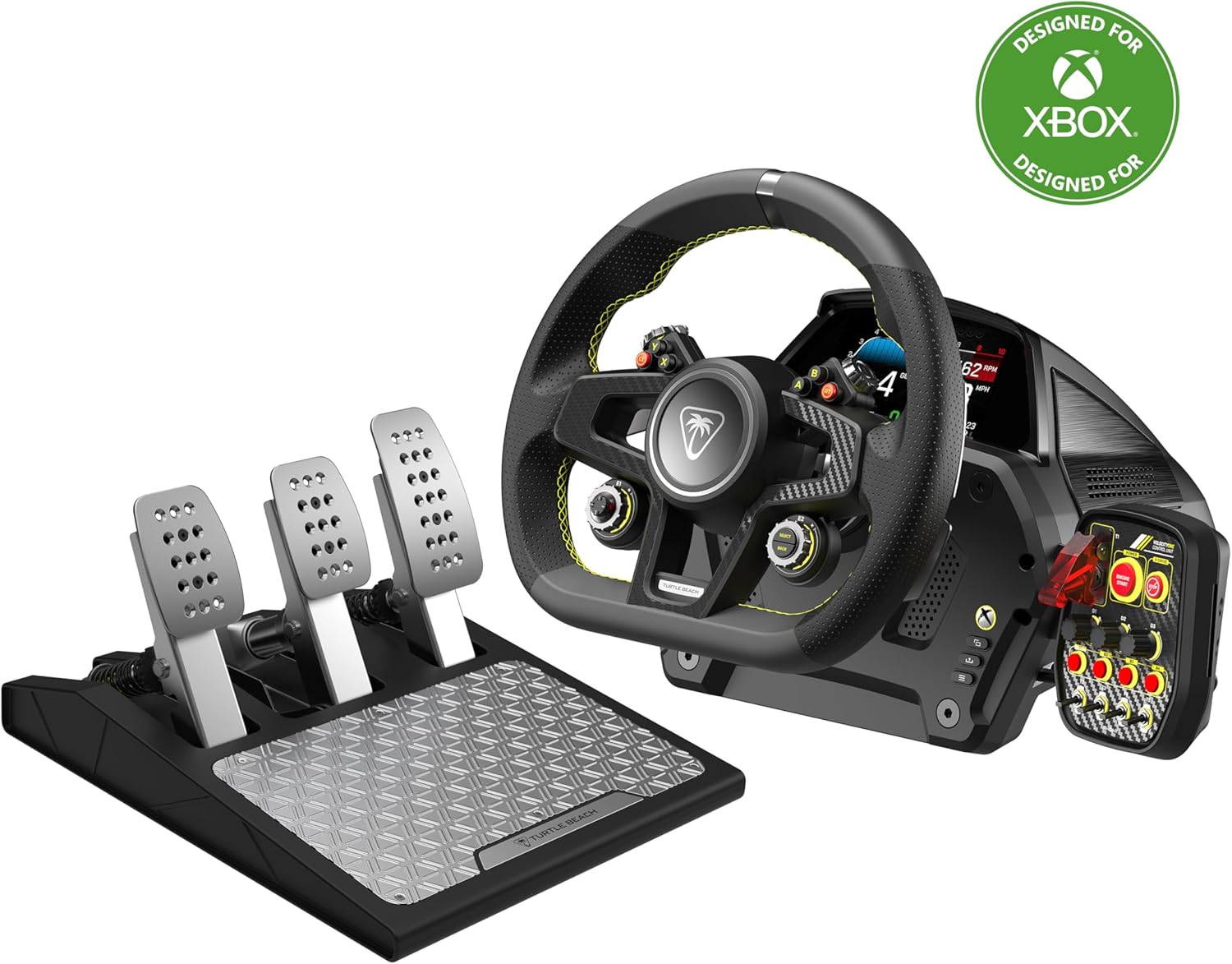 Turtle Beach VelocityOne Race Wheel & Pedal System TBS-0726-05 with Force Feedback, Magnetic Paddle Shifters and Hall Effect Sensors for Xbox Series X|S, Xbox One, Windows 10 & 11 [Officially licensed for Xbox]