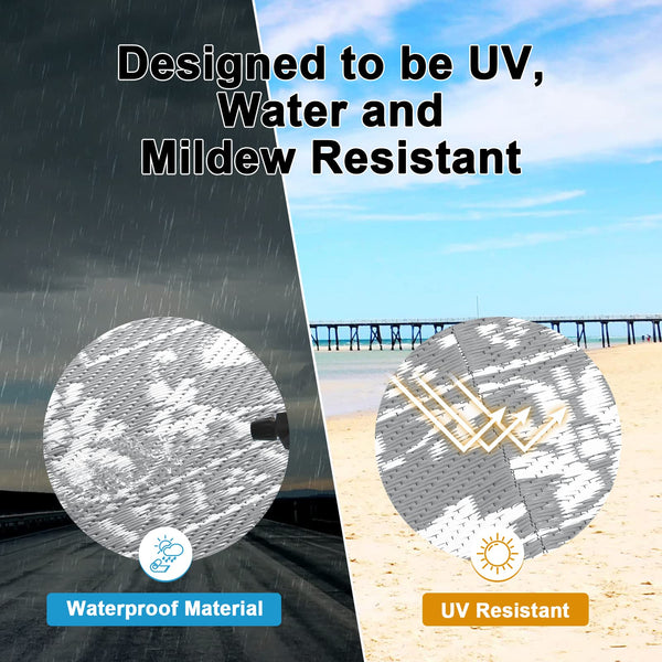 Enyhom Extra Large Outdoor Area Rugs 180 x 270 cm, Waterproof Durable Garden Rug Reversible Camping Rugs Outdoor Patio Rug for