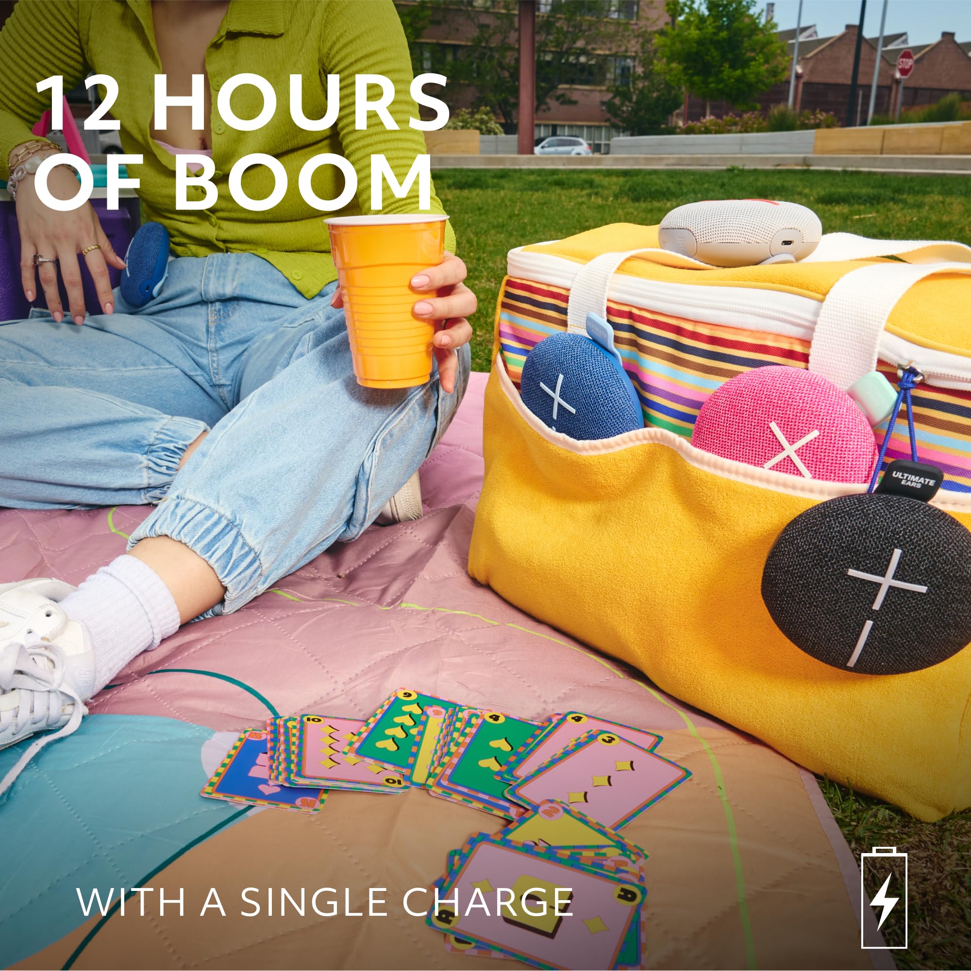 Ultimate Ears MINIROLL Ultra-Portable Waterproof Bluetooth Speaker, Big Bass, IP67 Dustproof, 40 m (131 ft) Range - Calming Pink