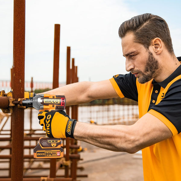 Ingco Cordless Impact Wrench 400NM (Body Only) 1/2 Inch 20V Brushless Electric Impact Gun with 3Pcs Sockets (17/19/21mm) CIWLI20401