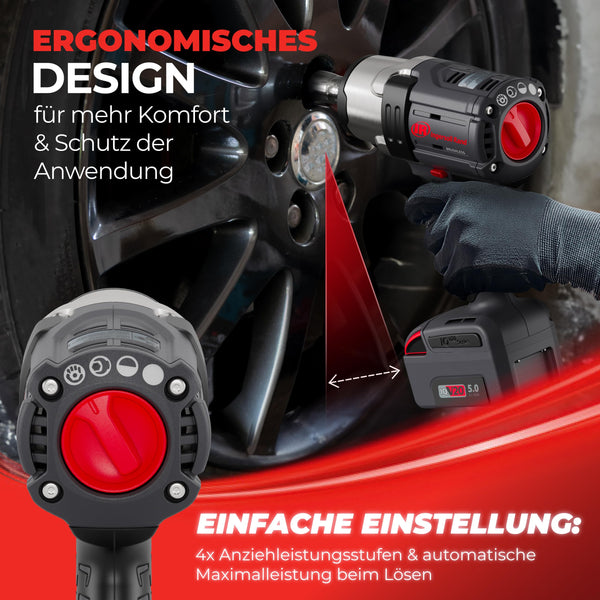 Ingersoll-Rand W7172-K22B-EU Impact Wrench, 3/4 Inch 20V Cordless Impact Wrench, 2X BL2022 Li-Ion Batteries 5.0 Ah + Charger Kit (UK Plug) in Case