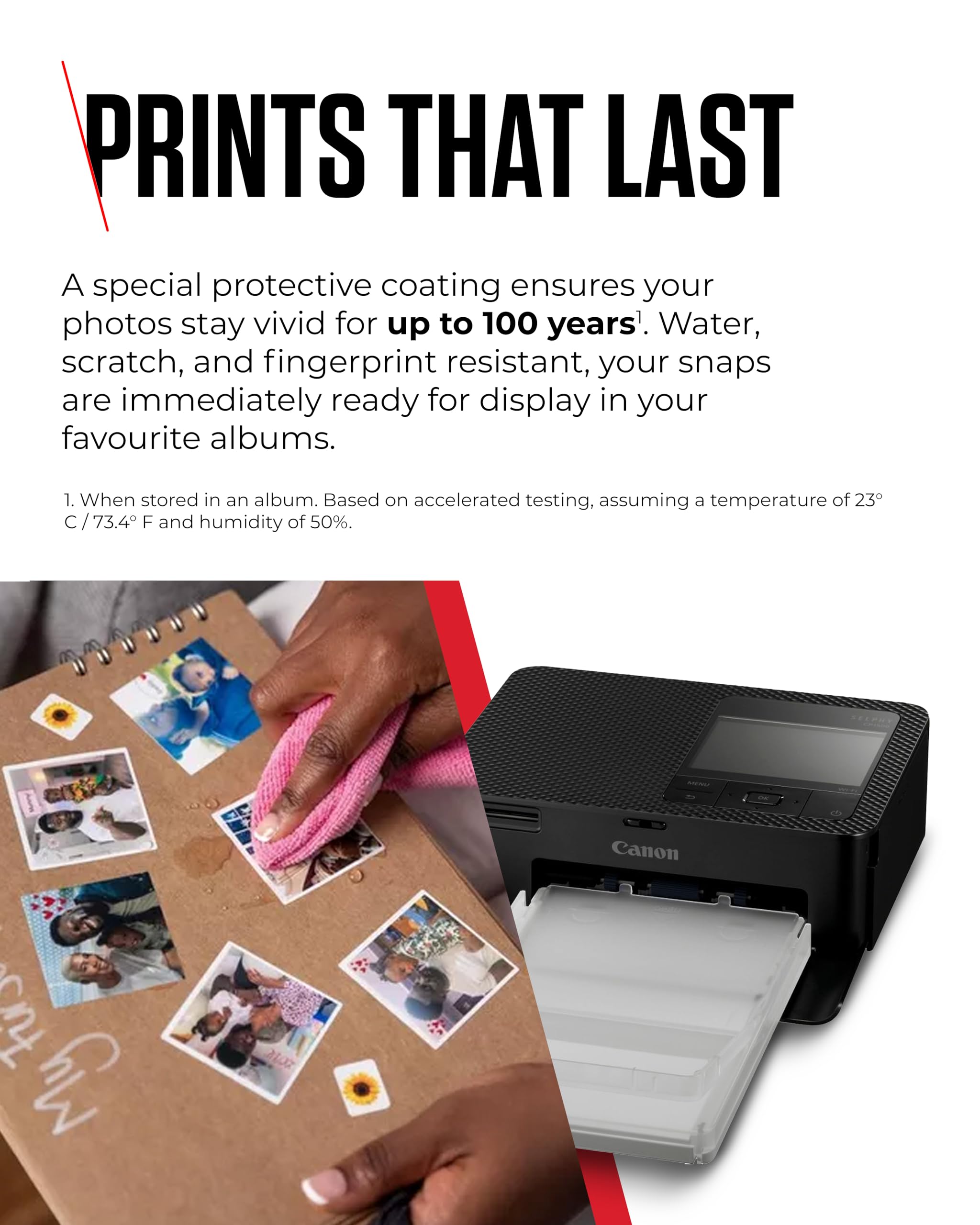 Canon SELPHY CP1500 Compact Photo Printer – Wireless Printing, Long-Lasting Prints, USB-C & SD Card Connectivity – Ideal for Scrapbooks & Photo Albums, White GB