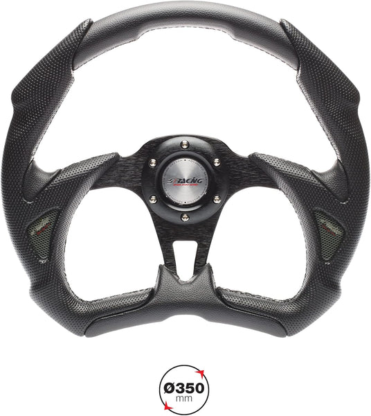 Simoni Racing X5350PUN/P Universal Steering Wheel, Black