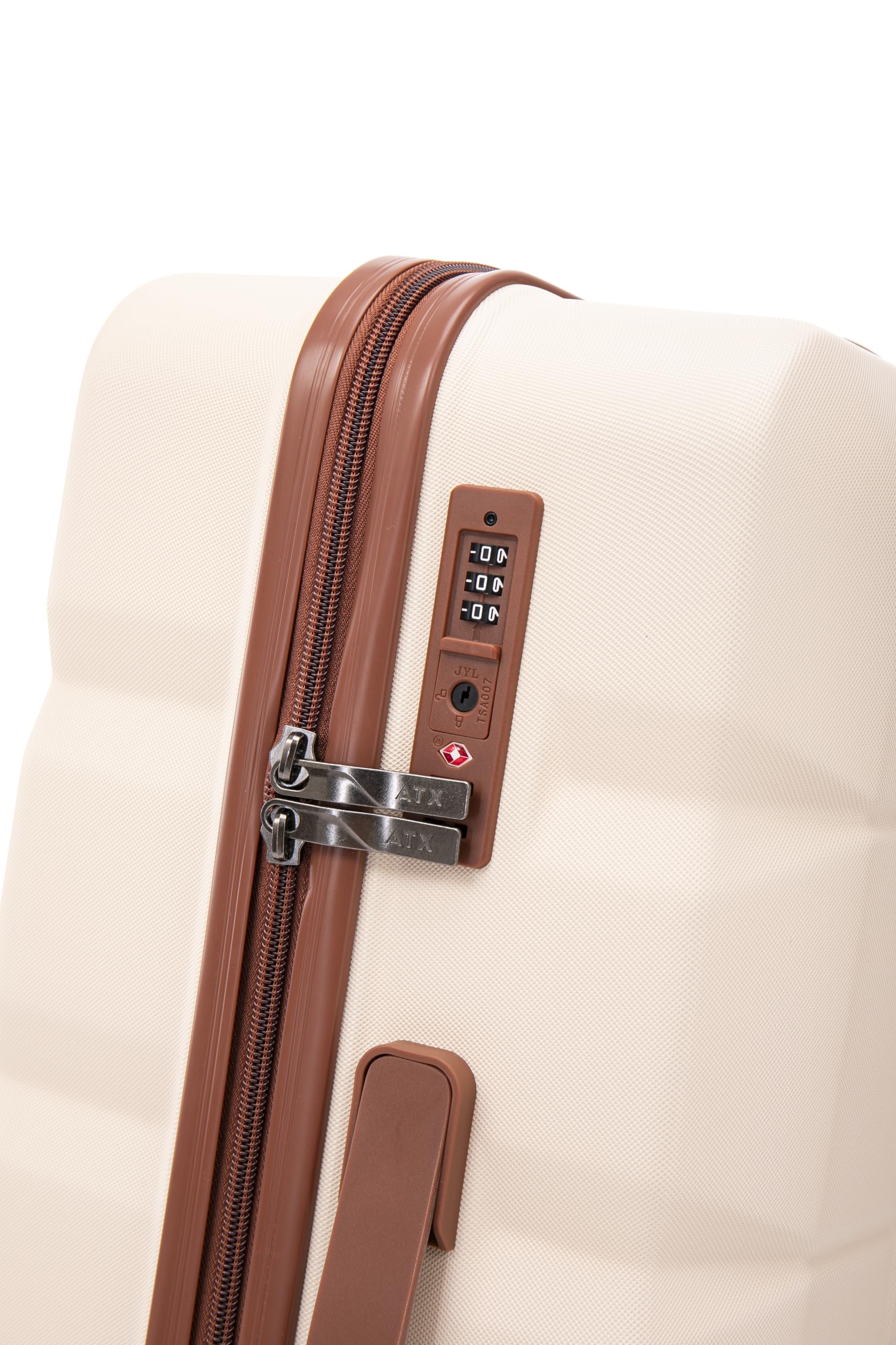 ATX Luggage Suitcase Large on 4 Dual Spinner Wheels Super Lightweight ABS Hard Shell Hold Check in with Built-in TSA Lock (Orange, 110 Liter)