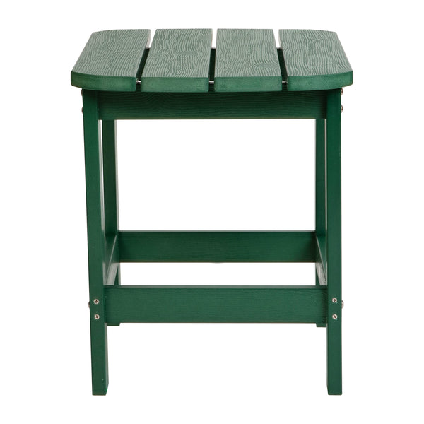 Flash Furniture Charlestown Tiered Commercial Poly Resin Adirondack Side Table - Green - All-Weather - Indoor/Outdoor