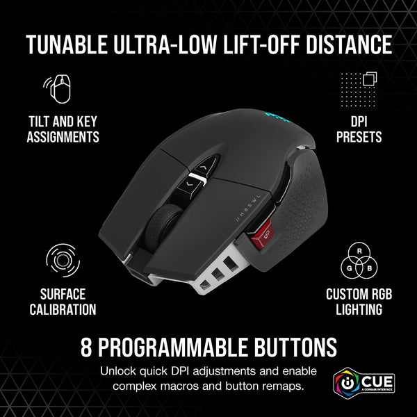 CORSAIR M65 RGB ULTRA WIRELESS Tunable FPS Gaming Mouse – 26,000 DPI – Sub-1ms Wireless – Weight System – Up to 120hrs Battery – iCUE Compatible – PC, Mac, PS5, PS4, Xbox – Black