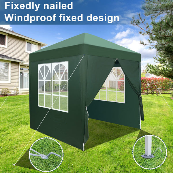 Bonnlo Pop Up Gazebo with Sides 3m x 3m, Easy Setup Instant Outdoor Canopy, Folding Garden Gazebo, Party Tent Grey