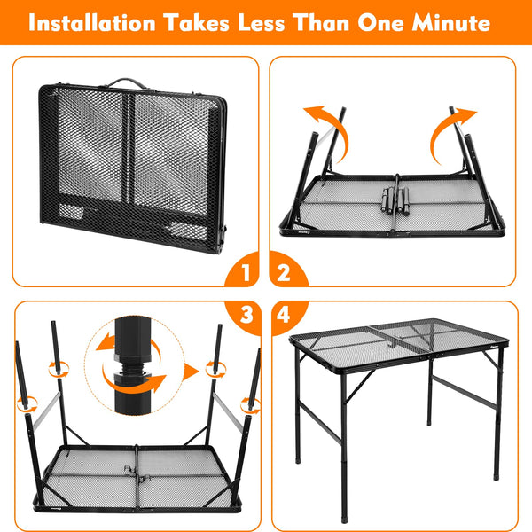 E EASTSTORM Camping BBQ Table Outdoor Folding Picnic Table 35?x 23?- Portable, Compact & Foldable for Easy Storage - Great for Picnic, Garden, Patio,