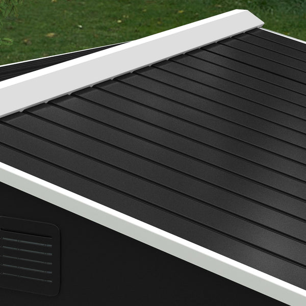 Outsunny 7.7 x 5.7ft Metal Garden Shed with Ventilation Slots and Sliding Doors, Galvanised Outdoor Tool Storage House, Grey