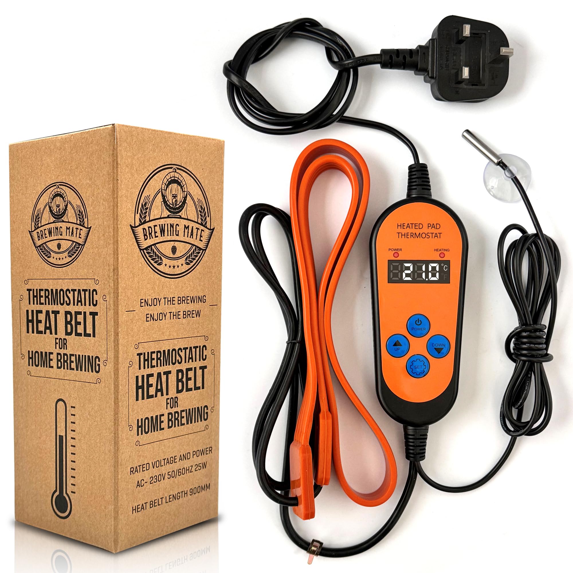 Brewing Mate Thermostatic Home Brew Heat Belt - Equipment for Beer and Wine Fermentation Temperature Control (Thermostatic)