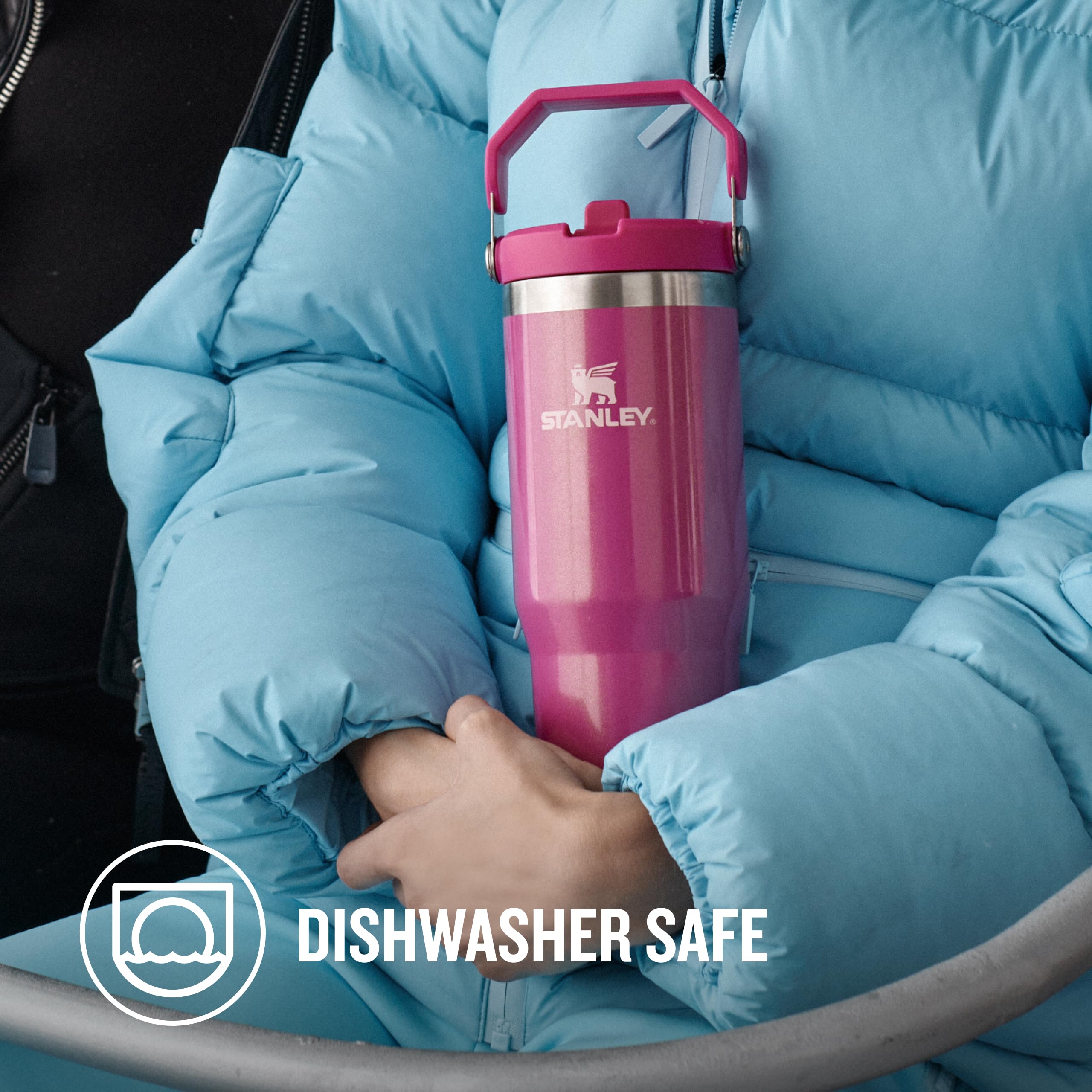 Stanley Flip Straw Tumbler 1.0 Water Bottle With Straw 0.89L - Keeps Cold For 12+ Hours - Easy To Carry - Dishwasher Safe - Stainless Steel Thermal Flask - BPA-Free Travel Mug - Navy