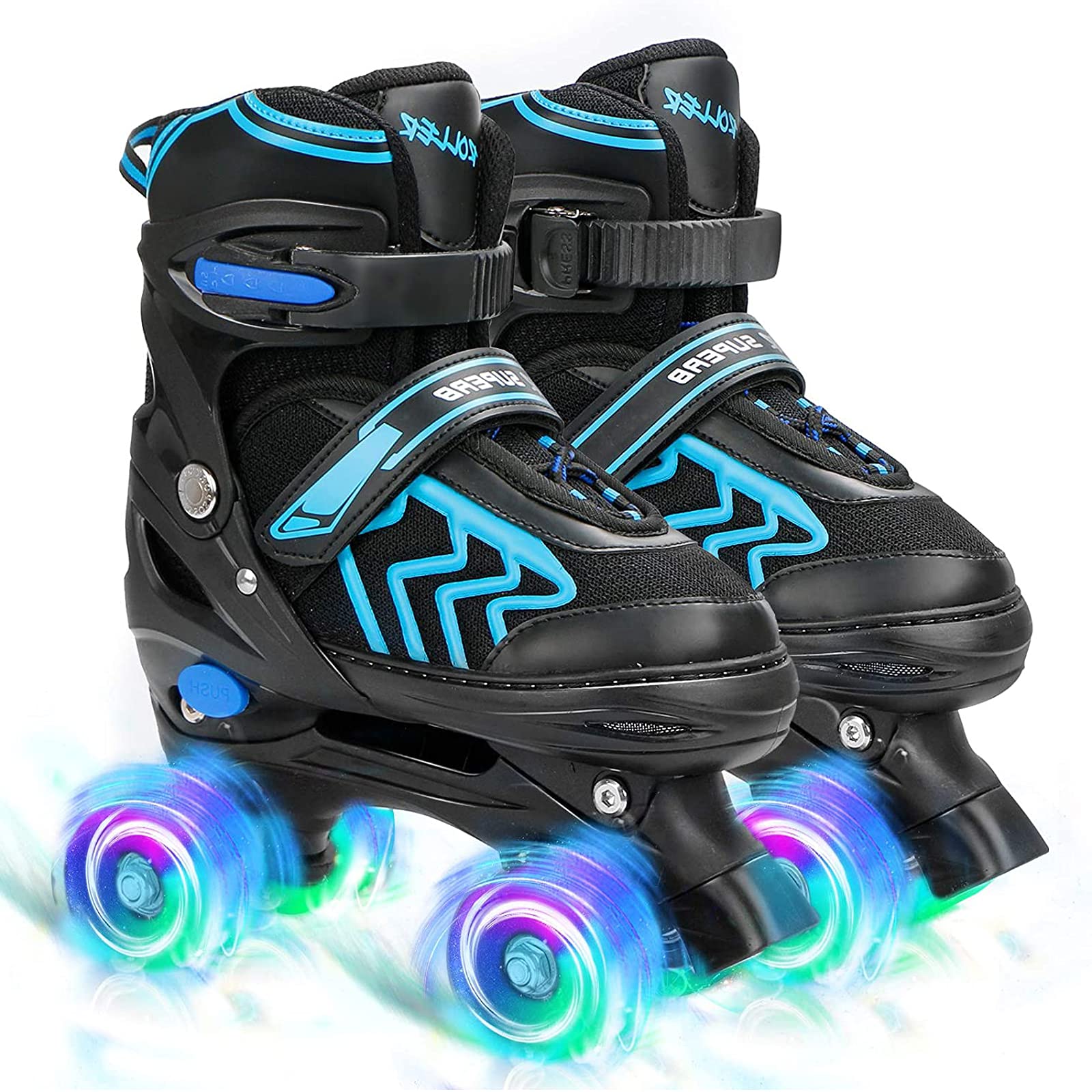 Adjustable Kids Roller Skates with Light Up Wheels, Fun Illuminating for Boys & Girls, Rollerskates for Kids Beginners, Suitable for Indoor & Outdoor