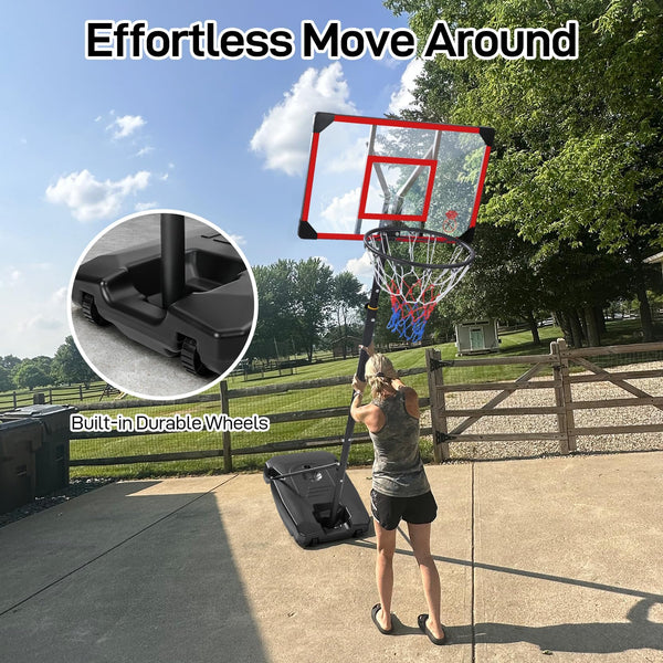 Basketball Hoop for Kids Yohood Basketball Hoop Outdoor 147-260cm Height Adjustable Portable Enlarged Base for Kids Teenagers Youth Adults Backyard Driveway Indoor