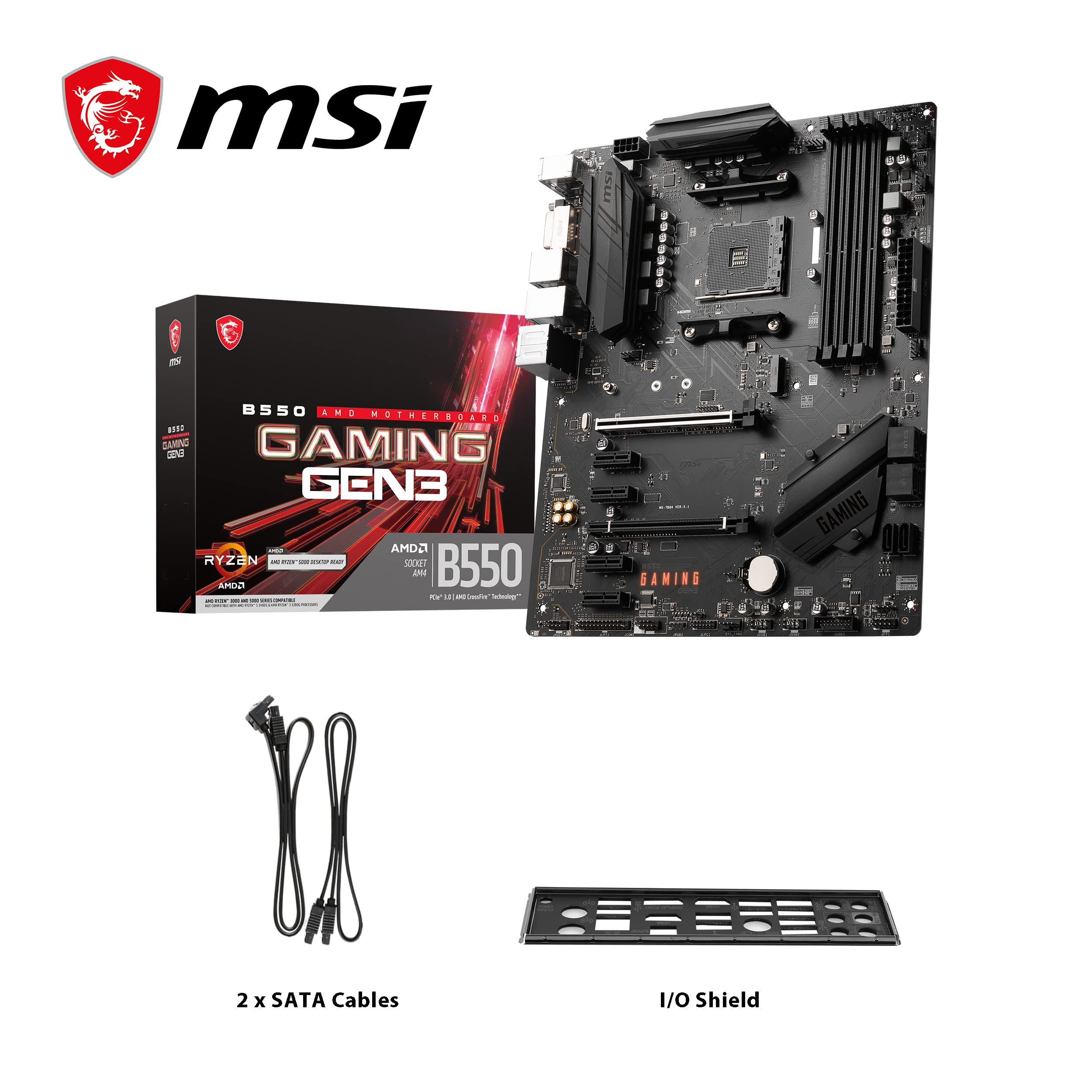 MSI MPG B550 Gaming Plus (ATX AMD AM4 DDR4 M.2 USB 3.2 Gen 2 HDMI ATX Gaming Moederboard AMD Ryzen™ 5000 processors