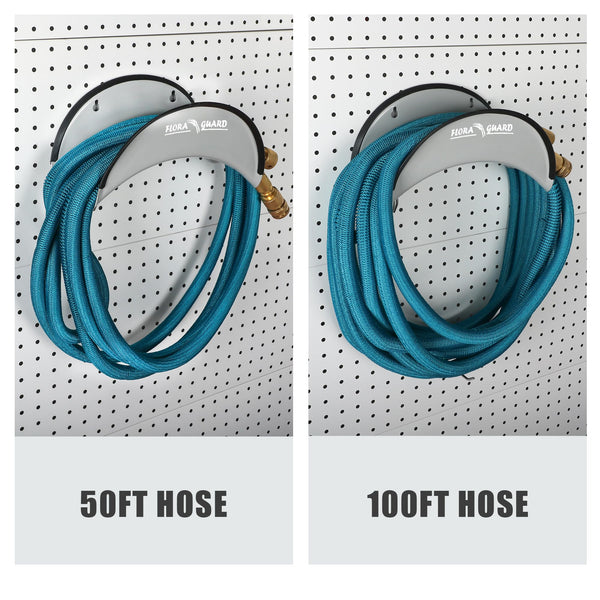 FLORA GUARD Garden Wall Mounted Hose Reel 20+2m, Heavy Duty Hose Reel Wall Mount, 9 Pattern Nozzle, Supplied with Nozzle, Fittings and Fixings