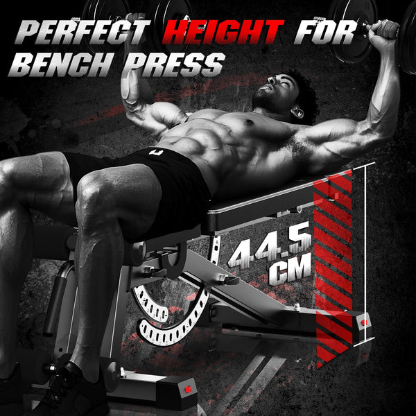 naspaluro Weight Bench Adjustable, Full Body Exercise Folding Fitness Workout Bench with 7 Positions, Exercise Bench for Weight Lifting & Sit Up Abdominal Supine Board Flat Home Gym