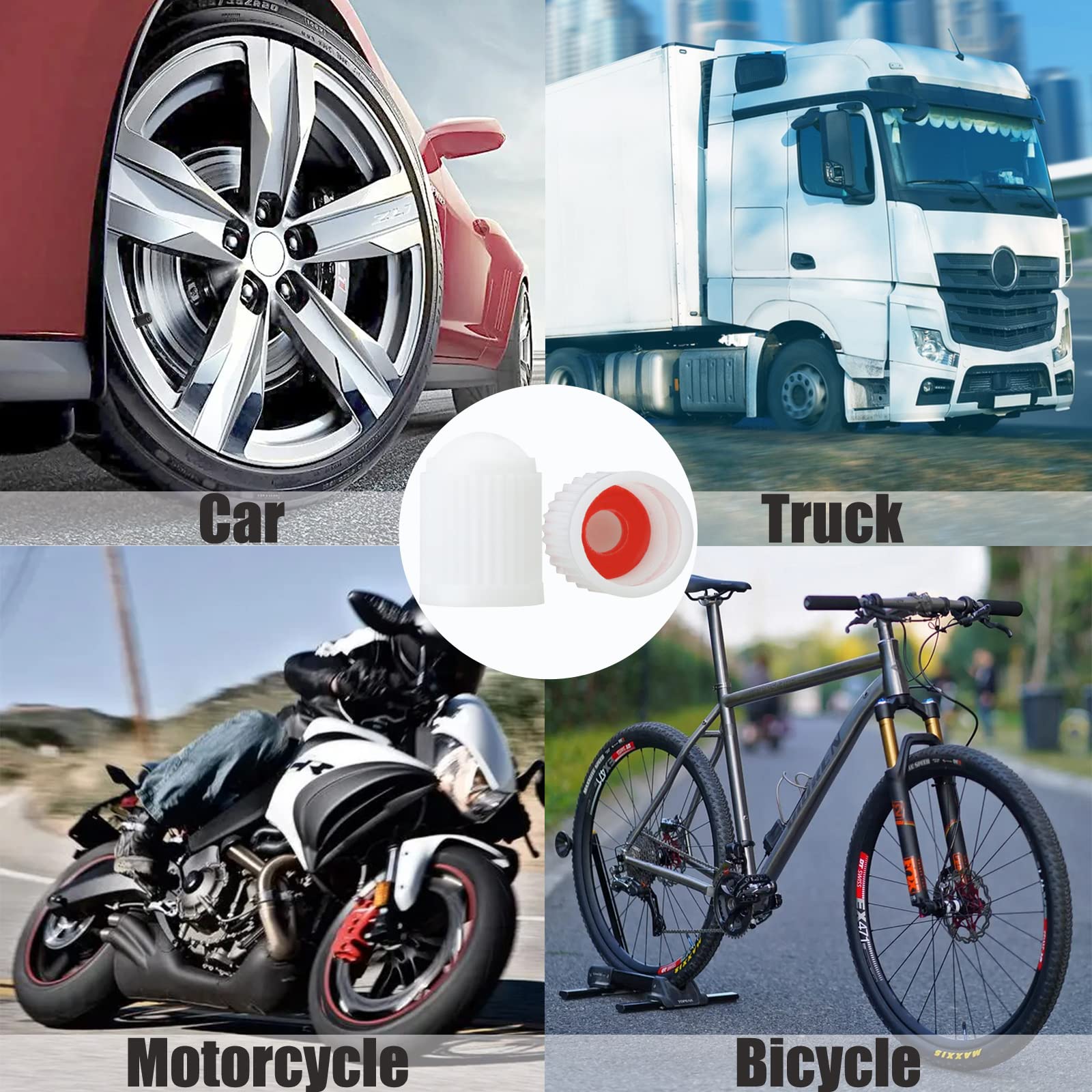 TCPENG® 10PCS Tyre Valve Caps, with O Seal Ring, Universal Stem Dust Covers for SUV, Cars, Bike, Motorcycles, Trucks, Heavy-Duty, Airtight Seal, Screw-On, Easy to Operation (10 Pack Black)