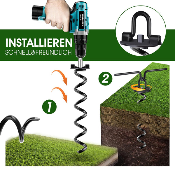 Ground Anchor - Metal Trampoline Anchor Use with Drill, Ground Anchor Trampoline for Camping Tents, Sheds, Trampoline, Swings, Pack of 8