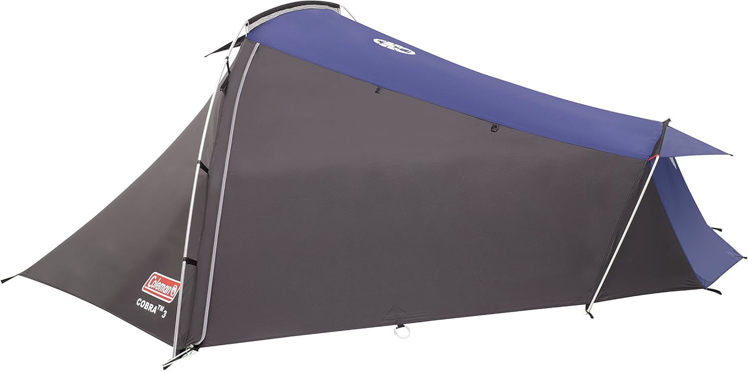 Coleman Cobra Backpacking Tent, Black, Blue, 3 Person