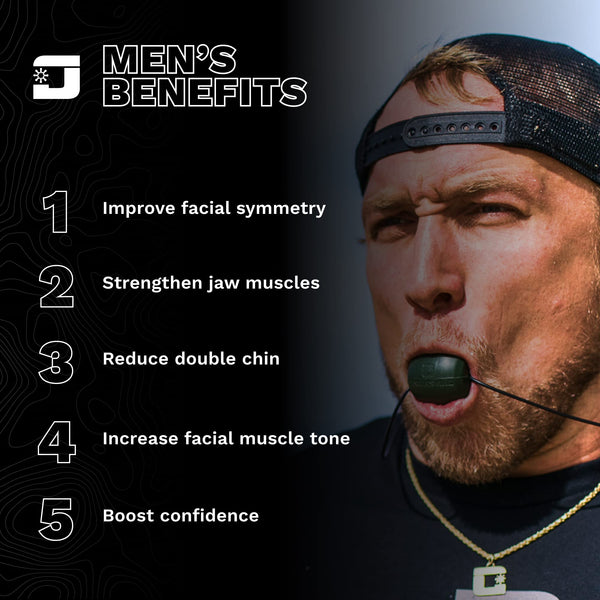 JAWZRSIZE Pop N Go and Custom Fit Jaw Enhancer Bundles- Jaw, Face, and Neck Exerciser and Toner (Guys Pack)