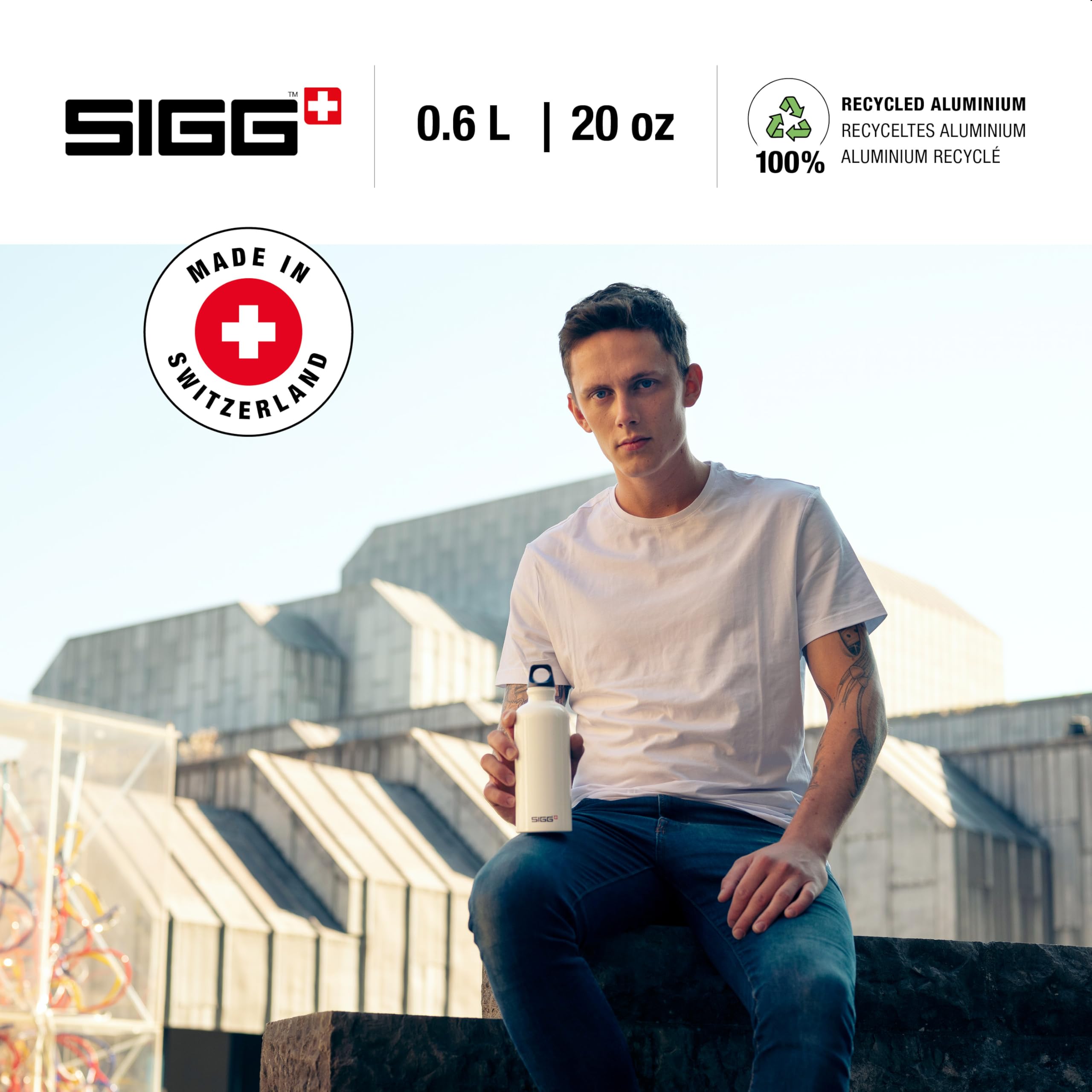 Sigg - Aluminum Water Bottle - Traveller - Climate Neutral Certified - Suitable For Carbonated Beverages - Leakproof & Lightweight - BPA Free - 0.6L / 1L/ 1.5L