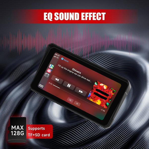 Motorcycle Carplay Screen with Bluetooth, 6 Inch Touchscreen Wireless CarPlay & Android Auto Airplay Screen for Moto GPS Navigation for Motorbike Waterproof, Voice Control, Voice Assistant, TF